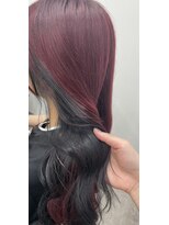 アン ビー(an B)&nbsp;インナーカラー　レッド×ブラック