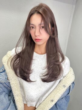 ボタン シブヤ(VOTAN SHIBUYA) 韓国ヘア/顔まわりレイヤーカット/前髪なし/かきあげバング