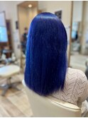 色落ちがシルバーにしたい方むけのディープパープルブルー