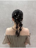 リボンツイン編みおろし