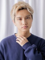 メンズヘア ビーセカンド 草加店(MENS HAIR B-2) ホワイトブロンドカジュアルアップバング刈り上げショートb草加