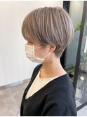 プラチナシルバー×ショートマッシュ