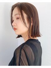 ラフ フロム ガーデン(Laf from GARDEN) 外ハネボブ/前髪カット/ミニウルフ/縮毛矯正/チェリーブラウン