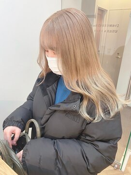 ジーナ セントラル銀座(Zina) ハイトーンカラー*ダブルカラー*ミルクティー【ZinaCENTRAL】