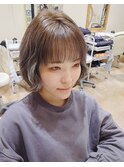小顔外ハネシルキーベージュミディニュアンスパーマ20代30代40代