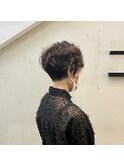 20代30代40代小顔ひし形デジタルパーマ前下がりショートボブ
