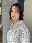 こなれゆる巻きショート外ハネシースルーバング