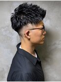 スキンフェード スパイキーショート 無造作 アップバング