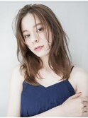 【GEEKS渋谷】ロングウルフ/ナチュラルレイヤー/グレージュ/小顔