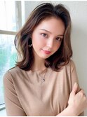 後れ毛が可愛い顔周りレイヤー/ナチュラルアッシュ/顔周り