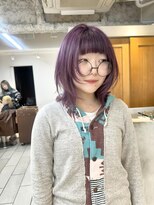 テトラ バイ ネオリーブ 横浜西口店(tetra by neolive)&nbsp;ウルフカット　ラベンダー　パープル　ブリーチ　ダブルカラー