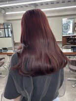 ニコ トウキョウ 渋谷(nico TOKYO)&nbsp;ダブルカラーチェリーレッドピンクブラウン韓国レイヤーロング