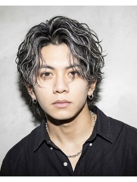 波巻きツイスパMIX×ホワイトハイライト