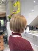 ミルキーベージュ　テリボブ　ダブルカラー