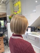 ネオリーブカフ 鶴ヶ峰店(Neolive caff)&nbsp;ミルキーベージュ　テリボブ　ダブルカラー