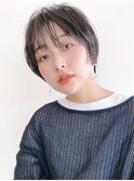 Say.くびれショート丸みショートオリーブグレー暗めカラー表参道