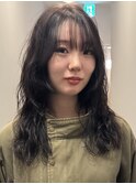 ロングパーマレイヤーパーマ暗髪レイヤーカット