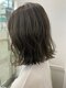 ニュアンスパーマ韓国風ミディアムボブダブルカラー髪質改善青髪