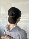 ヘアセット シンプルシニヨン