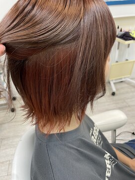 アルターシェリー(aL-ter che'rie) インナーカラー×オレンジ[前髪/マチルダボブ/ピンクベージュ]