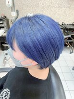 ヘアーデザインムーヴ(Hair design MOVE) ロイヤルブルー　ハンサムショート　ブリーチ