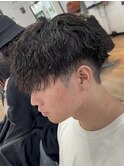 波巻きパーママッシュセンターパートツイストスパイラルパーマ