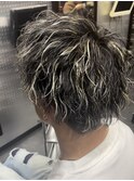 波巻きパーマ×ホワイトメッシュ