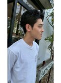 ビジネスカジュアル20代30代アップバング黒髪メンズカット