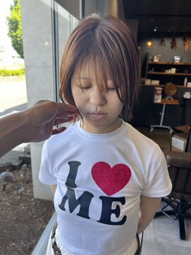 ティック 福井鯖江店(tic.) ミディアムレイヤー×オレンジベージュ