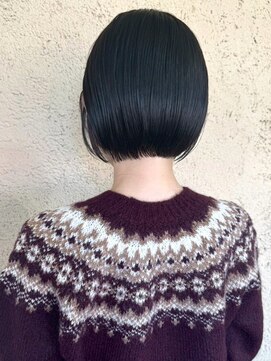 プリモ ココ 鍋島店(Primo coco.) ミニボブ ネイビー 透明感カラー 髪質改善 酸性ストレート 艶髪