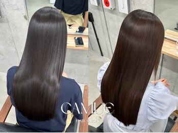 カミュー 高岳(CAMUE)の写真/髪質・クセ・ダメージを見極めた施術で、驚くほど自然なストレートを実現。触れたくなる手触りへ。