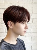 韓国マッシュ/レッドブラウン/メンズ/シースルーマッシュ/池袋