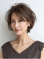 Heart's美人設計と白髪ぼかし専門店 青山表参道店 脱白髪染め/ショートヘア【ハーツ】&nbsp;白髪ぼかし脱白髪染め似合わせショートボブ40代50代60代