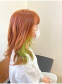 【Noci】オレンジヘアー×イヤリングカラー