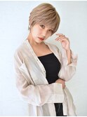 マニッシュショート×ペールベージュ