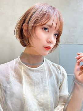 エイミー(Aimee) Aimee町田　バングカット×ピンクベージュ
