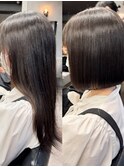 丸みボブ　イメチェンカット　小顔カット　黒髪ボブ　大人可愛い