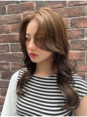 韓国前髪顔周りロング×デザインカラー[心斎橋/髪質改善]