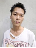ブルーブラック大人ビジネスツーブロックスパイキーショート
