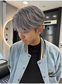 メンズセンターパート シルバーカラー