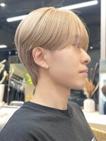 サンクマーケット 渋谷(cinq MARKET) 韓国風メンズミルクティーベージュダブルカラーハイトーンカラー