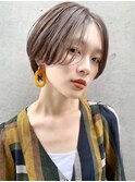 オリーブグレー/ショートボブ/ココアベージュ/黒髪/小顔/新宿