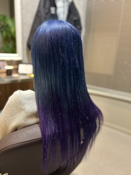 ニッケ ヘアーデザイン(nikke hair design) 複雑履歴対応ブルーパープルグラデーション