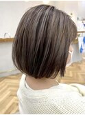 大人ボブ髪質改善スモーキーブラウンミニマルボブ20代～50代