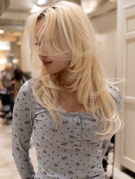 ハーパーズ 渋谷(harpers) バタフライレイヤーカットブロンドロング