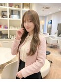 韓国垢抜けロングハイトーンベージュ