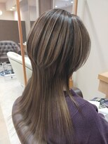 ヘアサロンアンドヘアメイクディー(hair salon hair make D)&nbsp;仙台D　ロングマッシュウルフレイヤー×バレイヤージュstyle