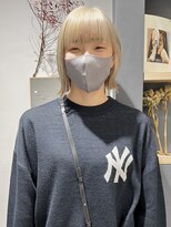 ラミエバイメルト 下北沢(lamie by melt)&nbsp;村上/切りっぱなしボブ ホワイトブロンドベージュ ブリーチ 春