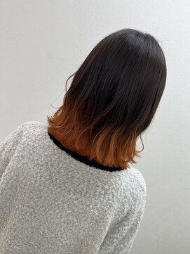 アールモンドヘア新世界 #切りっぱなし#オレンジカラー