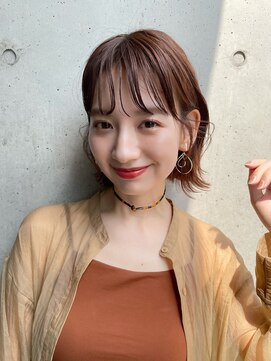 マルツ 銀座(maltu) 前髪ありことりベージュ外はねボブ銀座ショートボブ小顔似合わせ